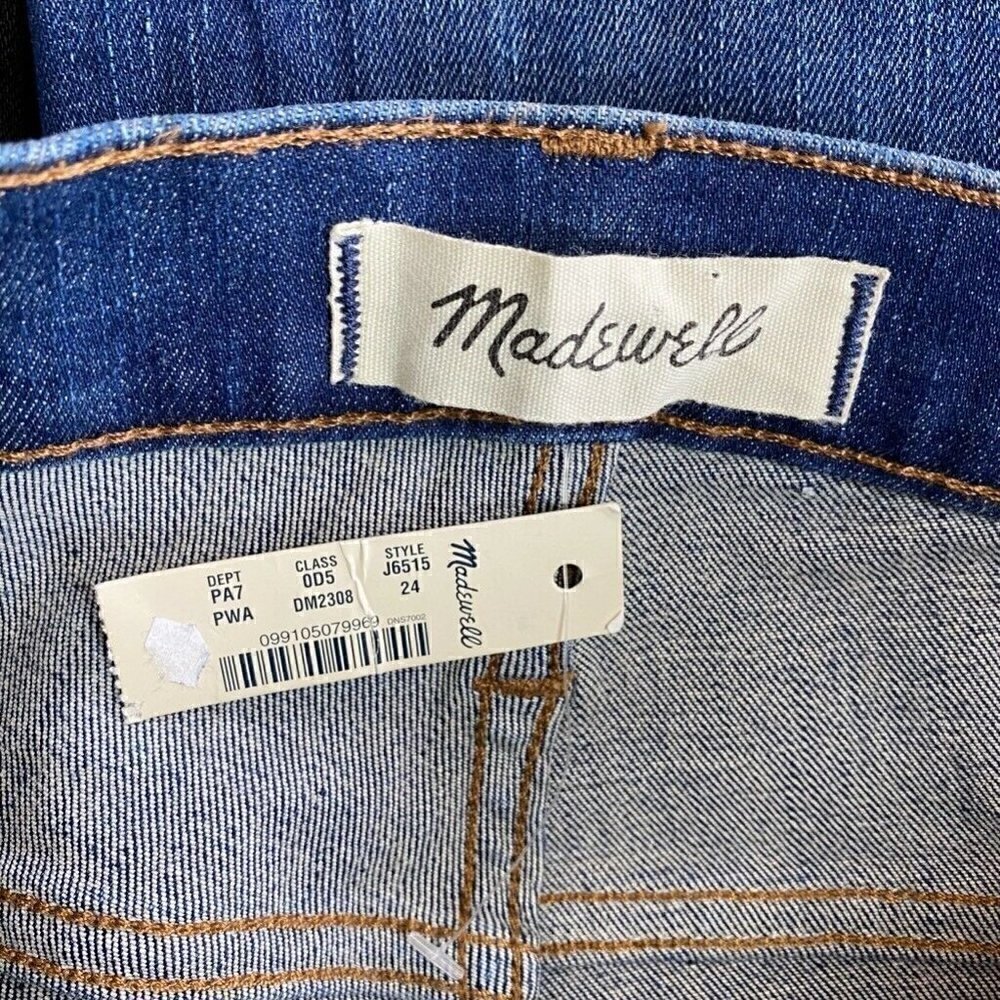 Madewell Slim Skinny Jeans Raw Hem High Rise 24 - Picture 6 of 9